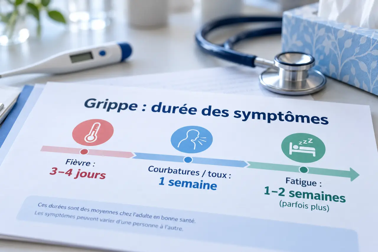 Grippe : combien de temps durent les symptômes, de la fièvre à la fatigue ?