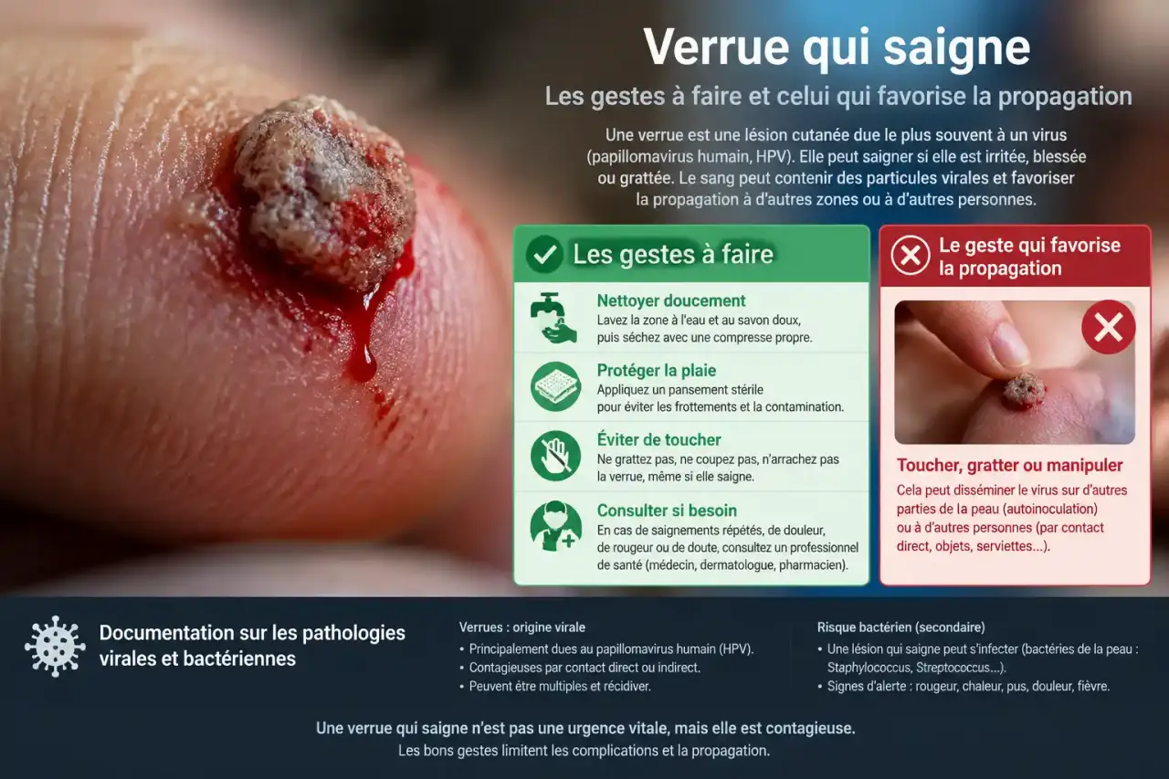 Verrue qui saigne : les gestes à faire et celui qui favorise la propagation