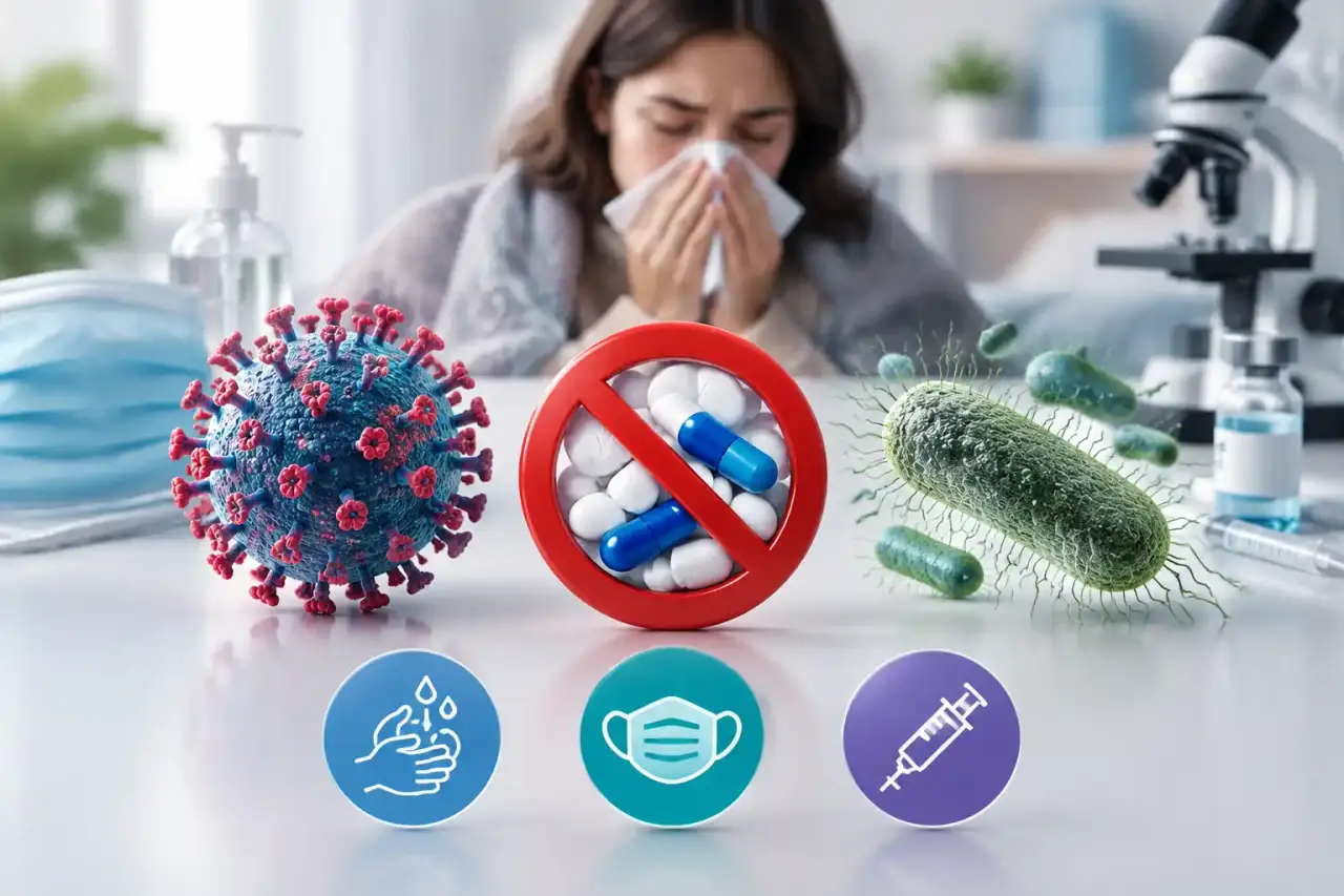 Représentation abstraite et épurée d'un virus de la grippe
