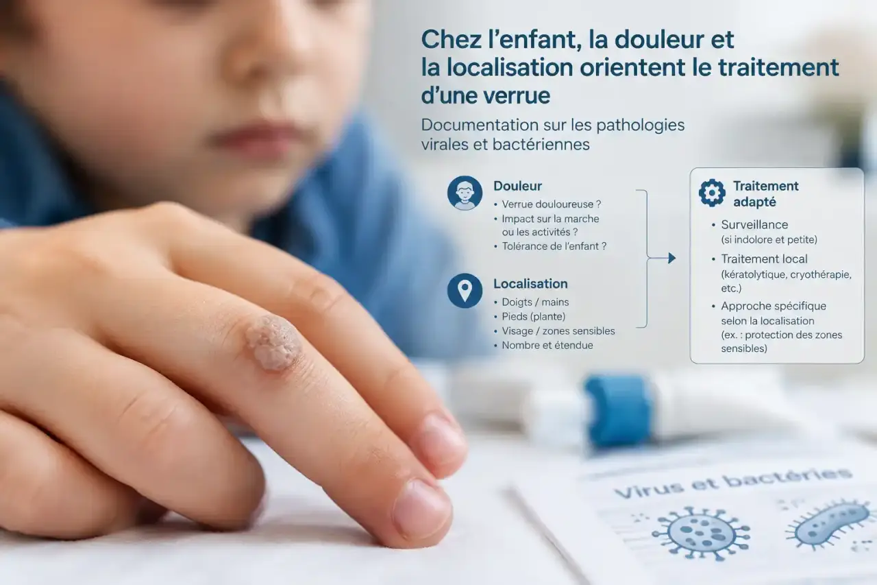 Chez l’enfant, la douleur et la localisation orientent le traitement d’une verrue