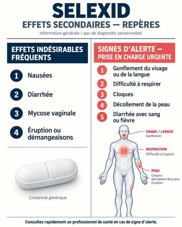 Selexid effets secondaires : effets fréquents et signes d'alerte à surveiller